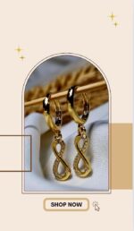 گوشواره آویز طرح بینهایت